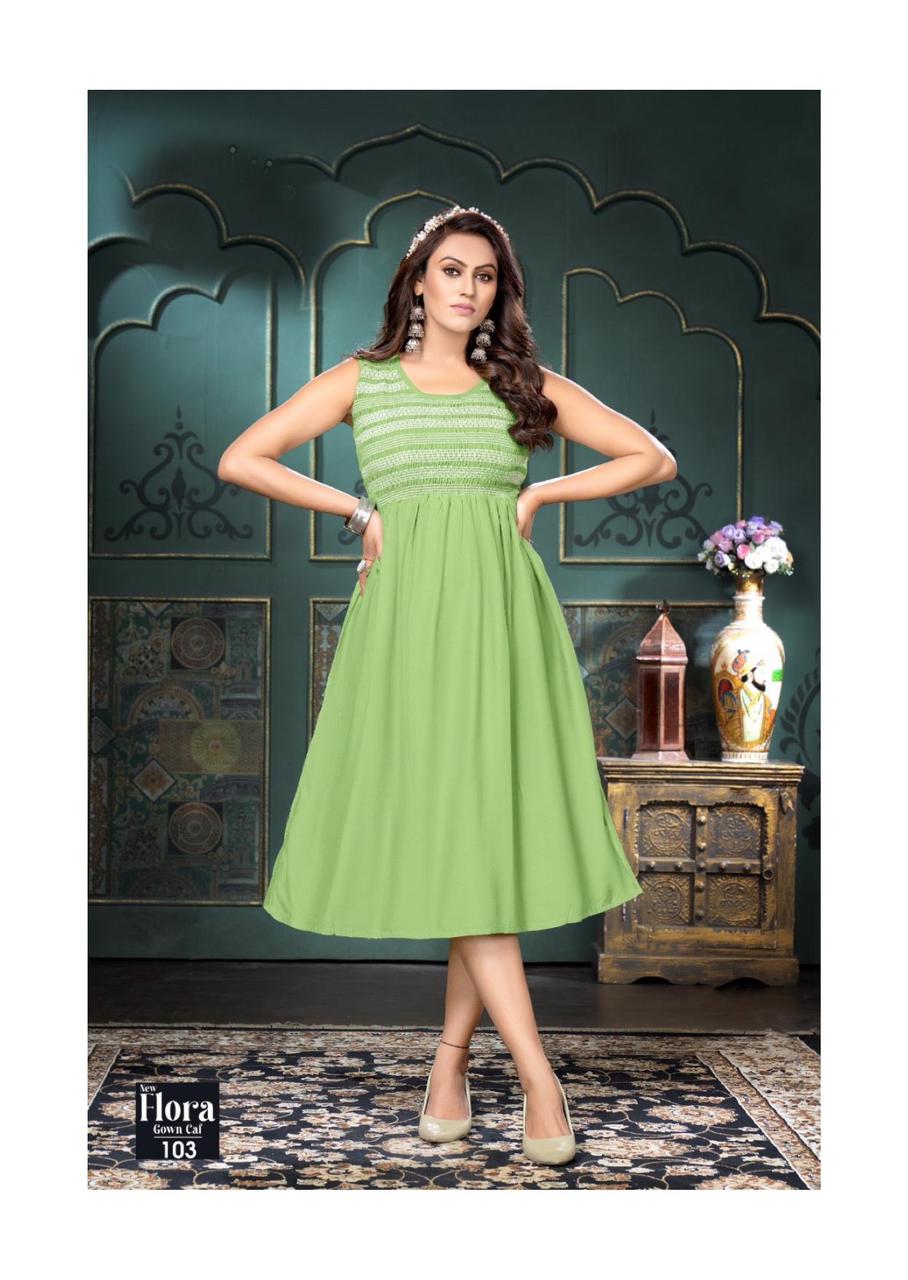 New Flora Gown Cal By Trendy Party Wear Kurtis Catalog